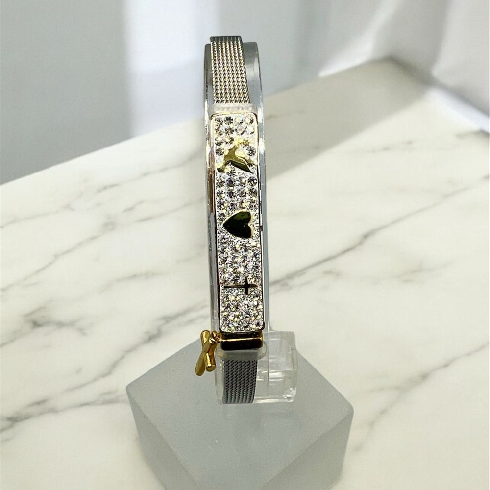 Gratitude & Grace Women’s Adjustable Elegant Silver and Gold Tone Faith Bracelet